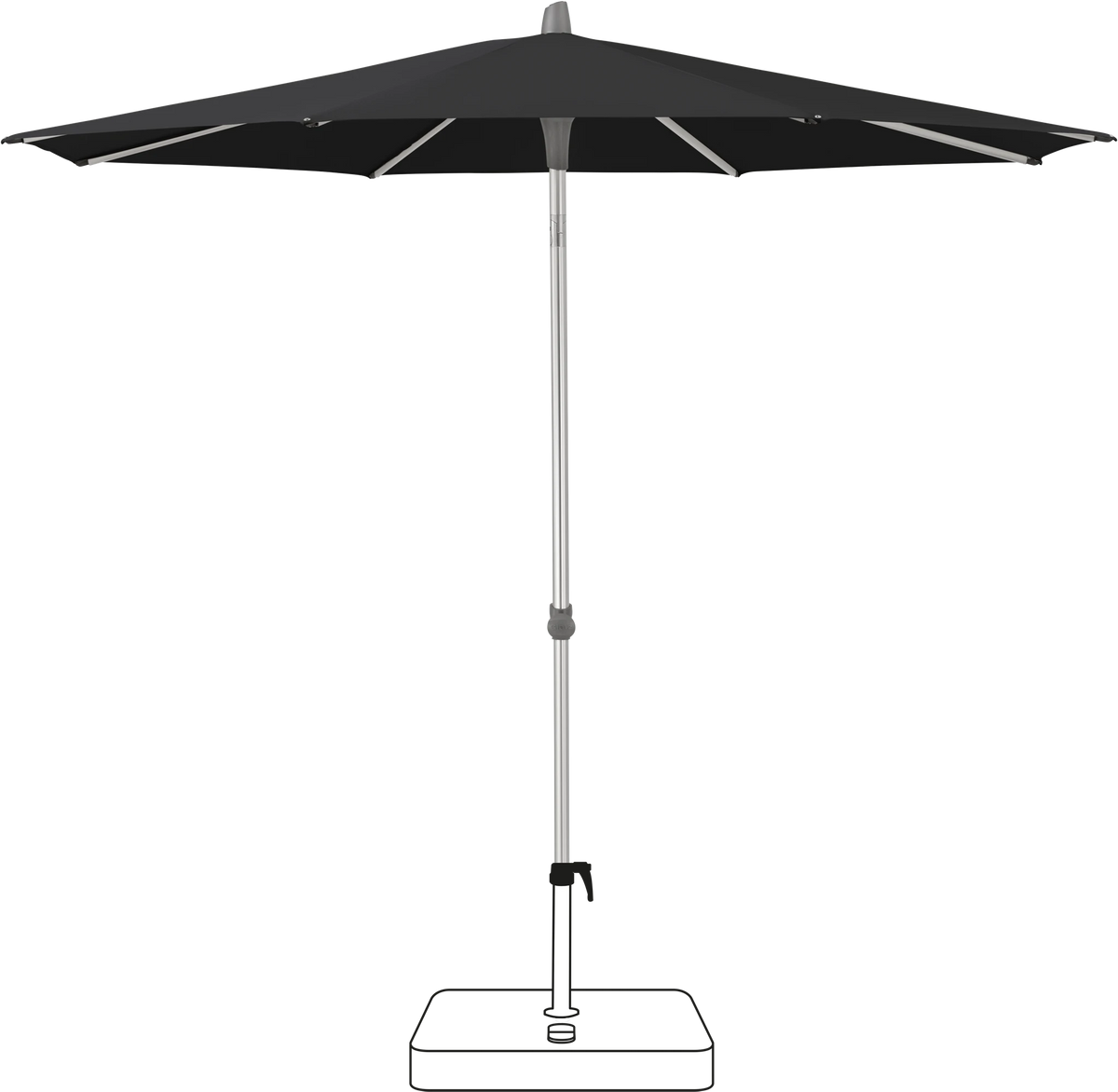 Glatz Parasol ALU-SMART rond Qualite 4 408 Black
