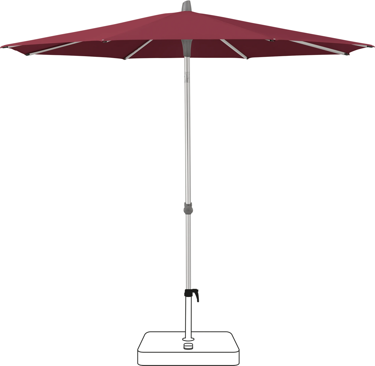 Glatz Parasol ALU-SMART rond Qualite 4 436 Wine