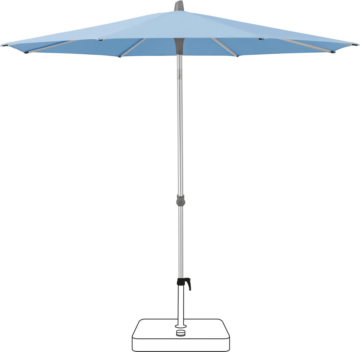 Glatz Parasol ALU-SMART rond Cat.5 515 Cloud