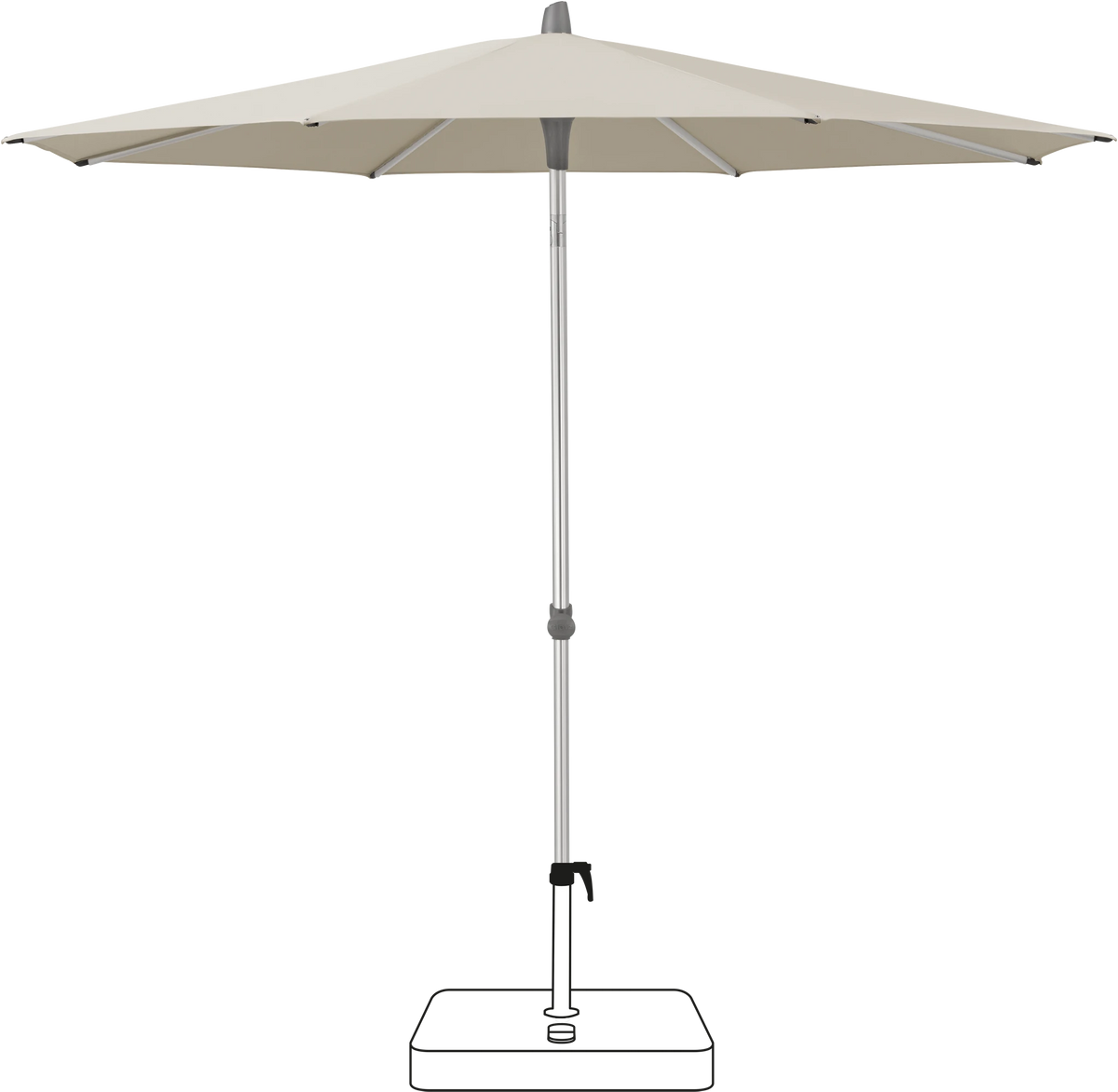 Glatz Parasol ALU-SMART rond Cat.5 527 Urban Chrome