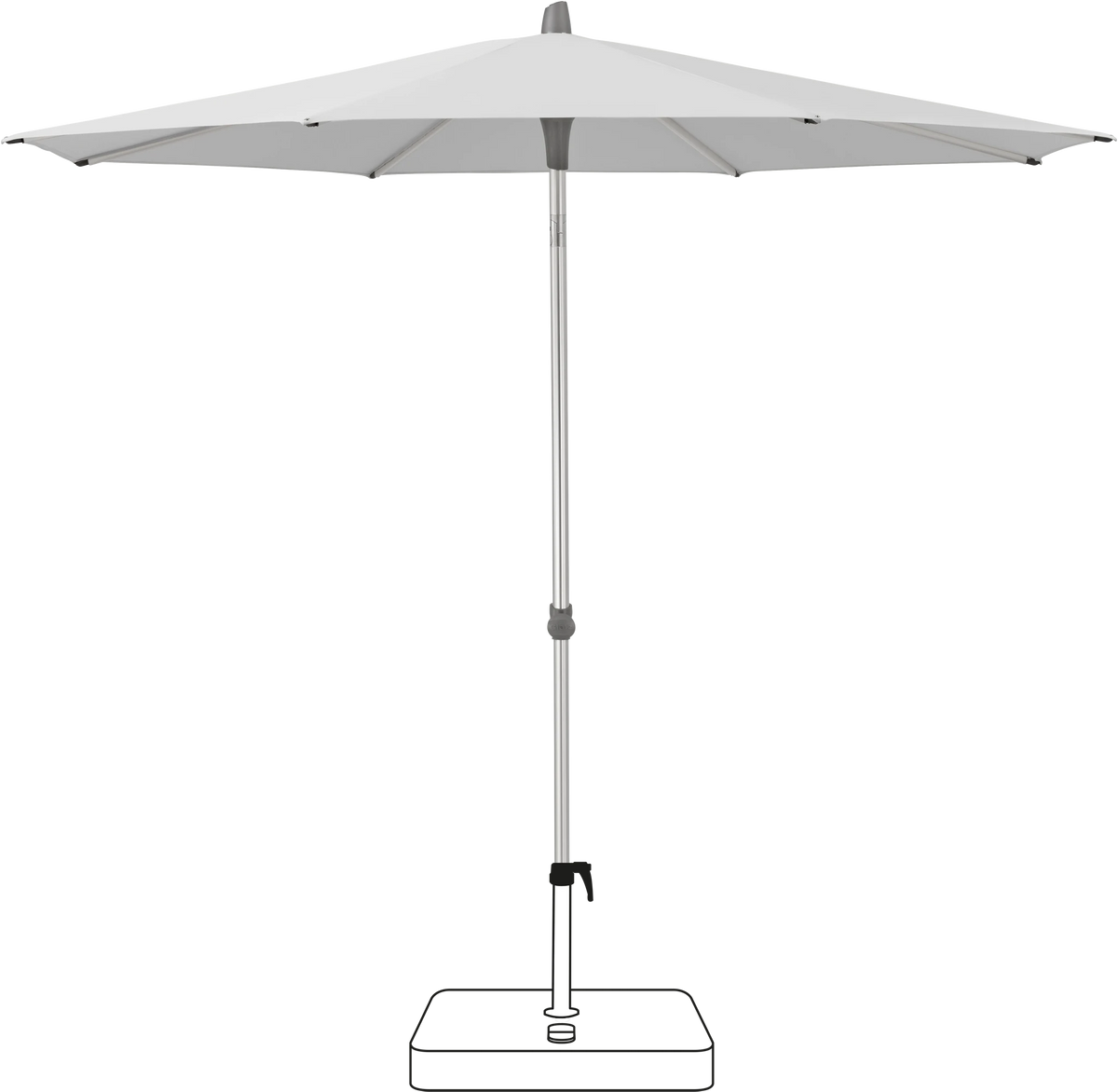 Glatz Parasol ALU-SMART rond Cat.5 550 Cement