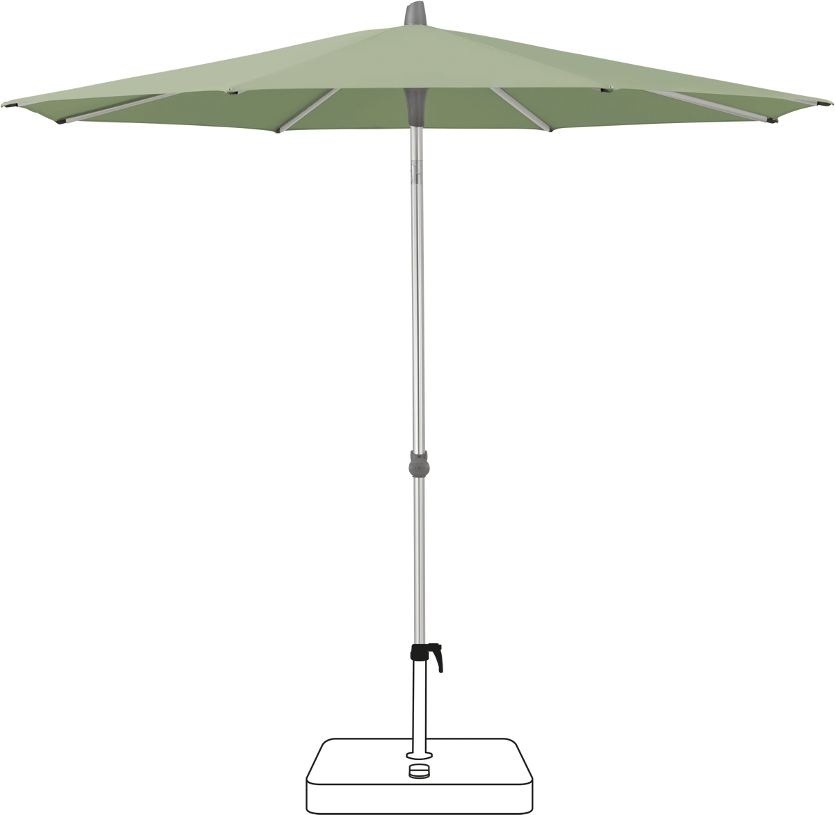 Glatz Parasol ALU-SMART rond Cat.5 579 Pistachio
