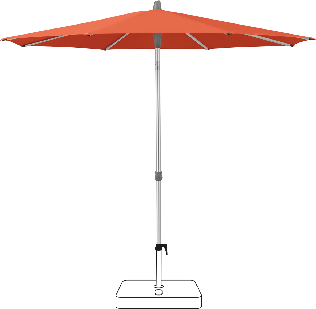Glatz Parasol ALU-SMART rond Cat.5 660 Papaya