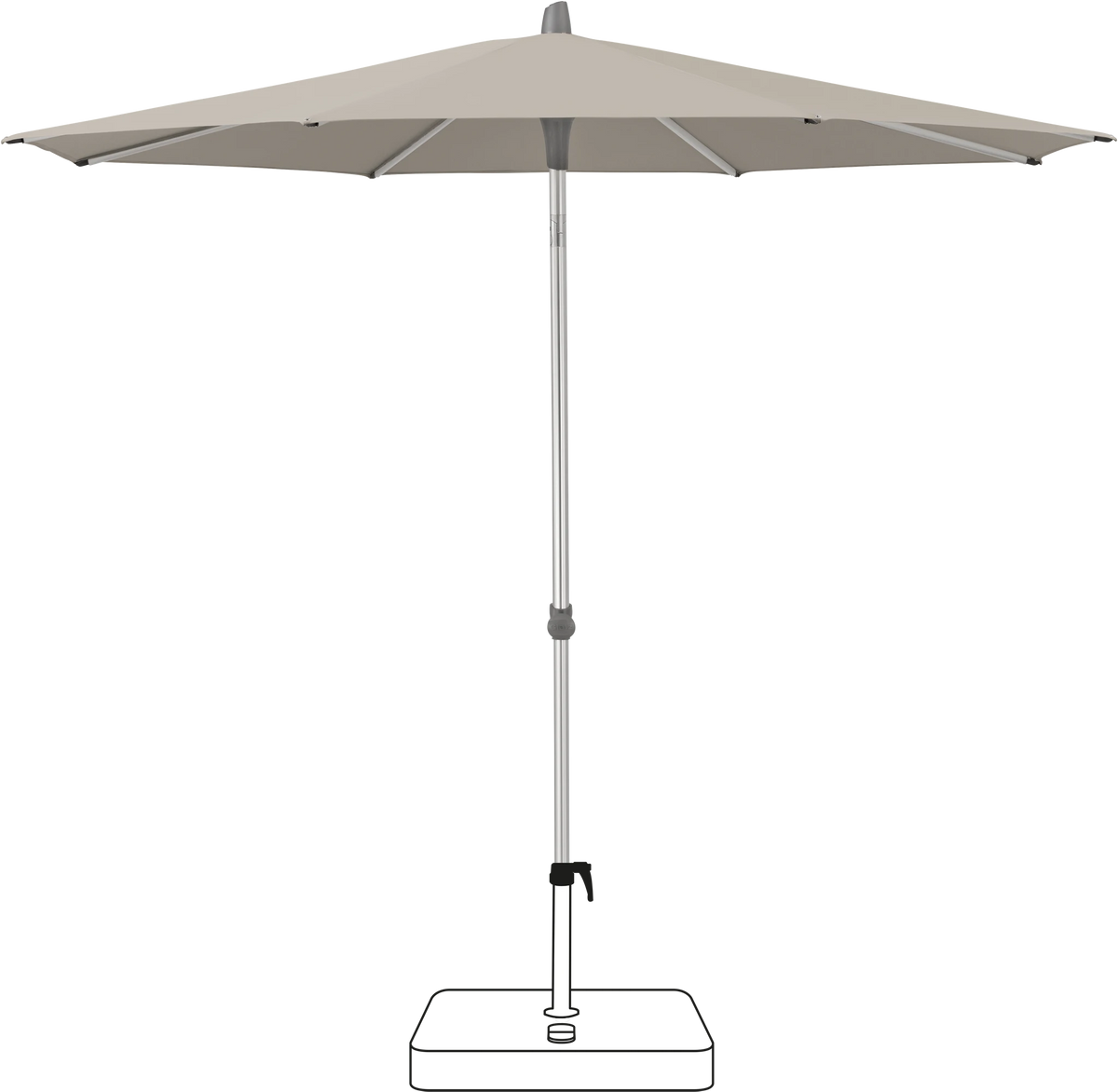 Glatz Parasol ALU-SMART rond Cat.5 686 Urban Clay