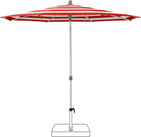 Glatz Parasol ALU-SMART rond Cat.5 800 Red Stripe
