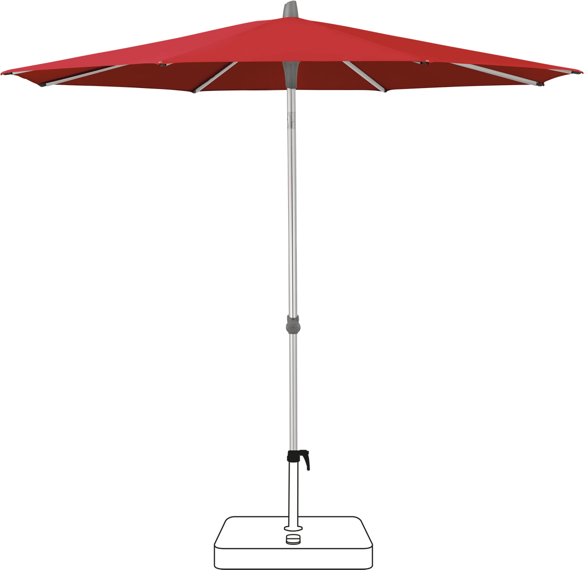 Glatz Parasol ALU-SMART rond Cat.5 801 Campari