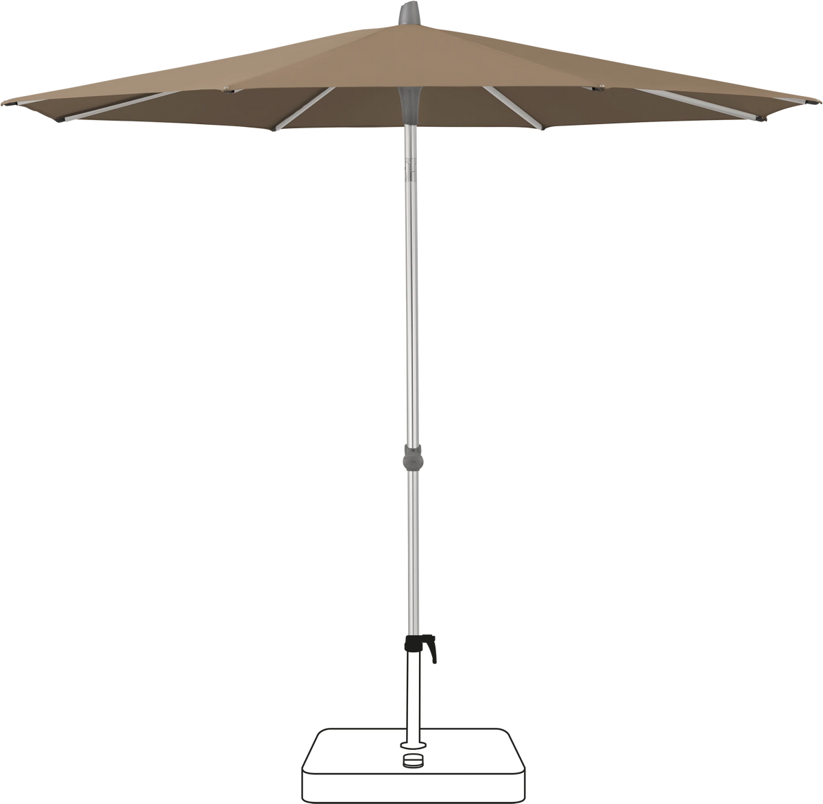 Glatz Parasol ALU-SMART rond Cat.5 805 Walnut