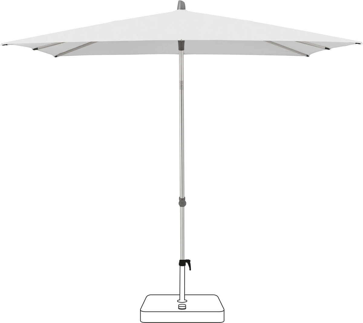 Glatz Parasol ALU-SMART carre Cat.5 500 Plaster
