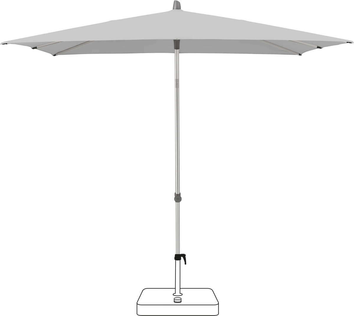 Glatz Parasol ALU-SMART carre Cat.5 501 Granite