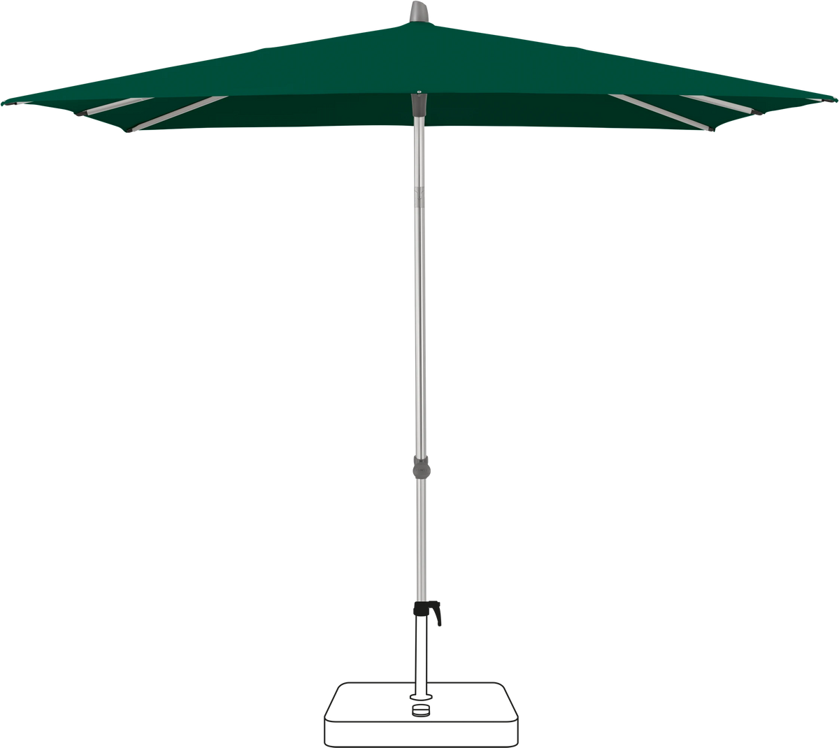 Glatz Parasol ALU-SMART carre Cat.5 521 Aloe