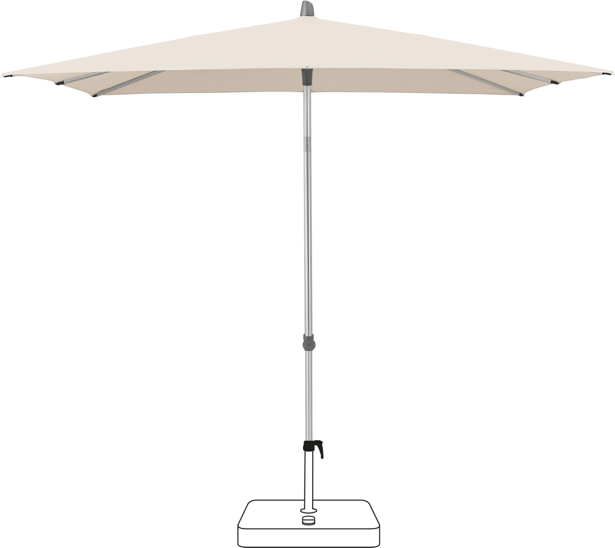 Glatz Parasol ALU-SMART carre Cat.5 523 Champagne
