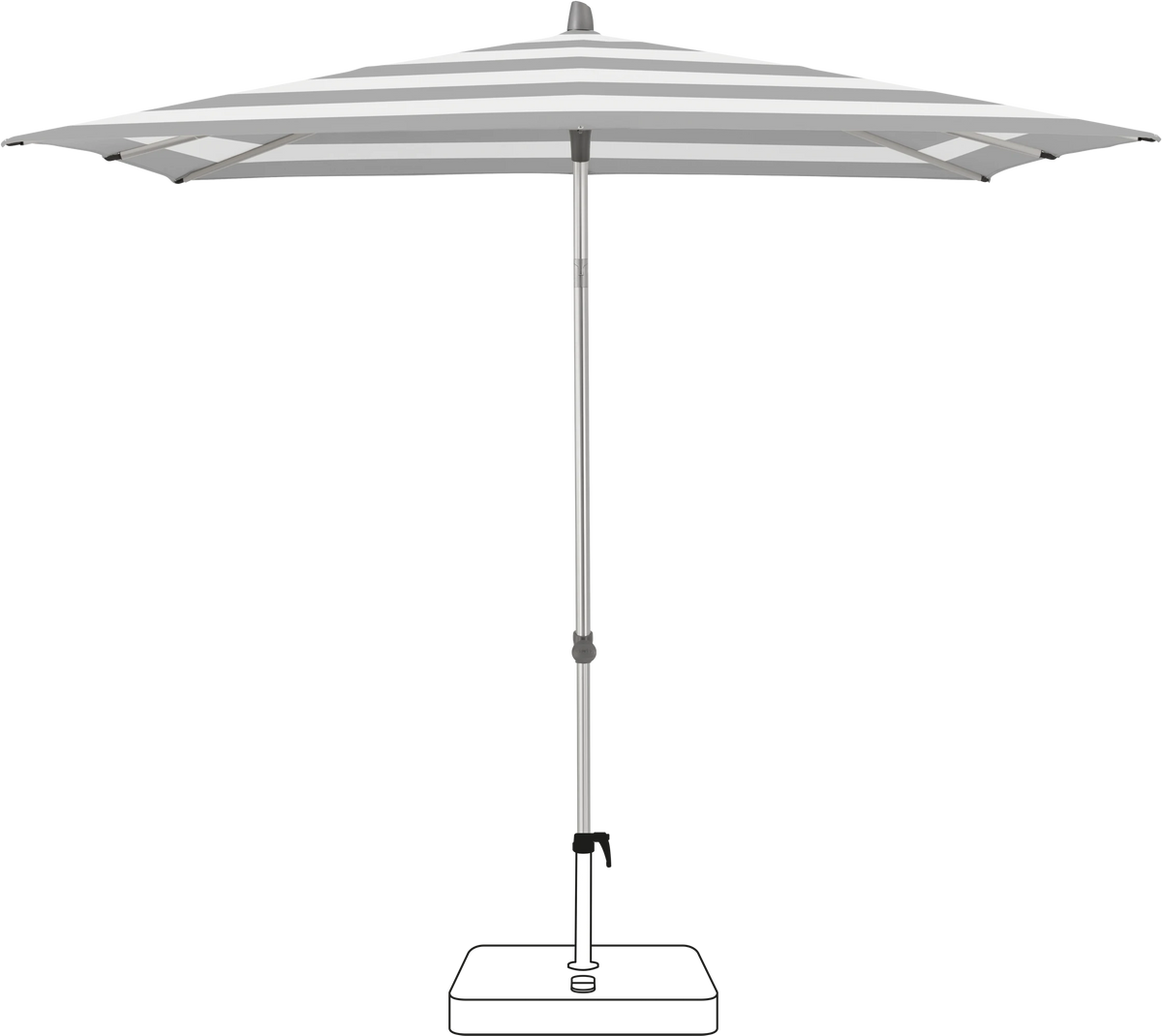 Glatz Parasol ALU-SMART carre Cat.5 555 Grey Stripe