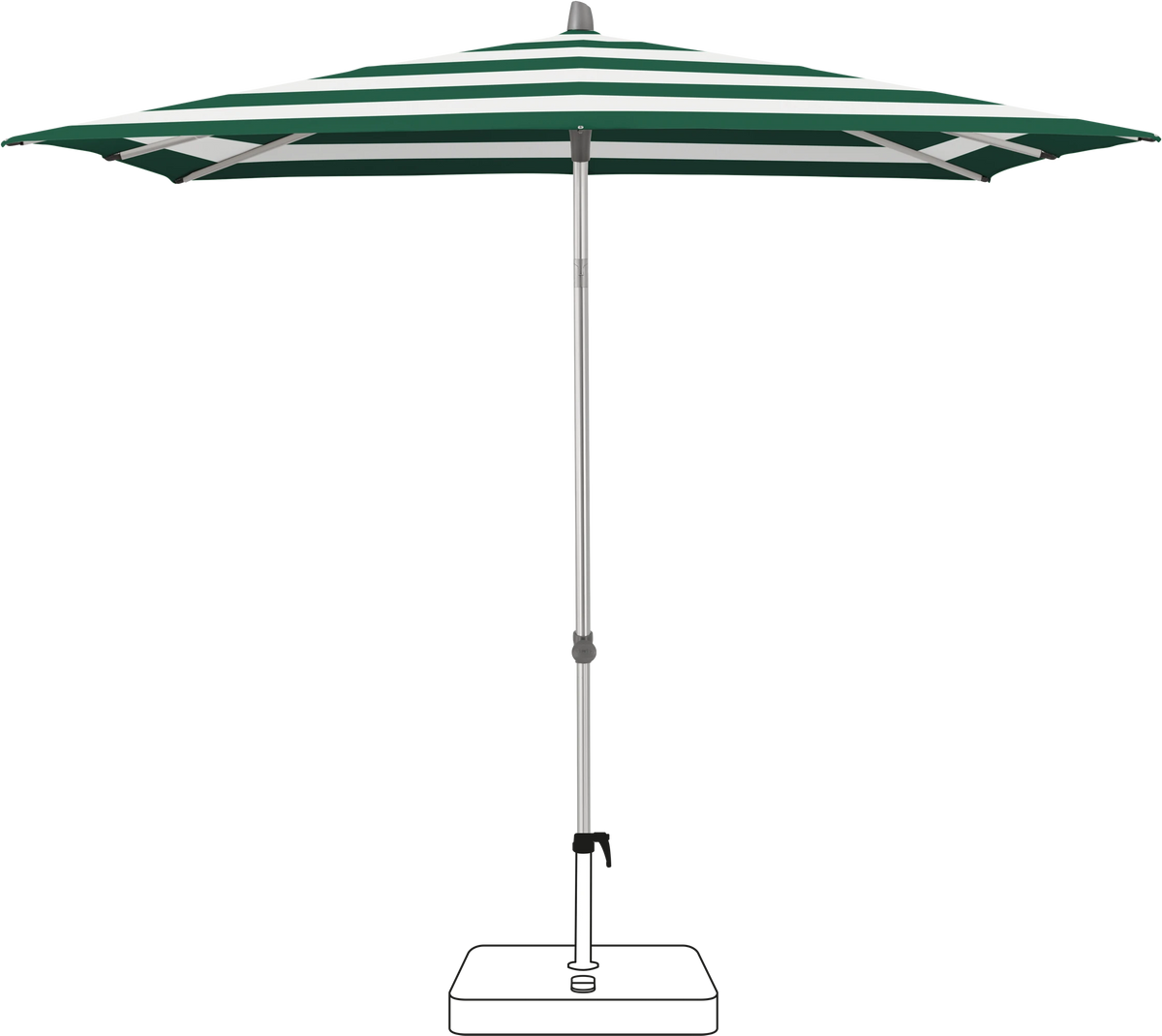Glatz Parasol ALU-SMART carre Cat.5 589 Green Stripe