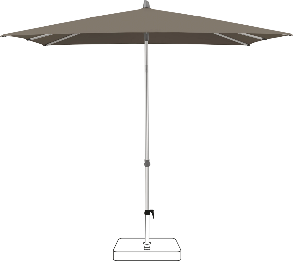 Glatz Parasol ALU-SMART carre Cat.5 611 Sandstone