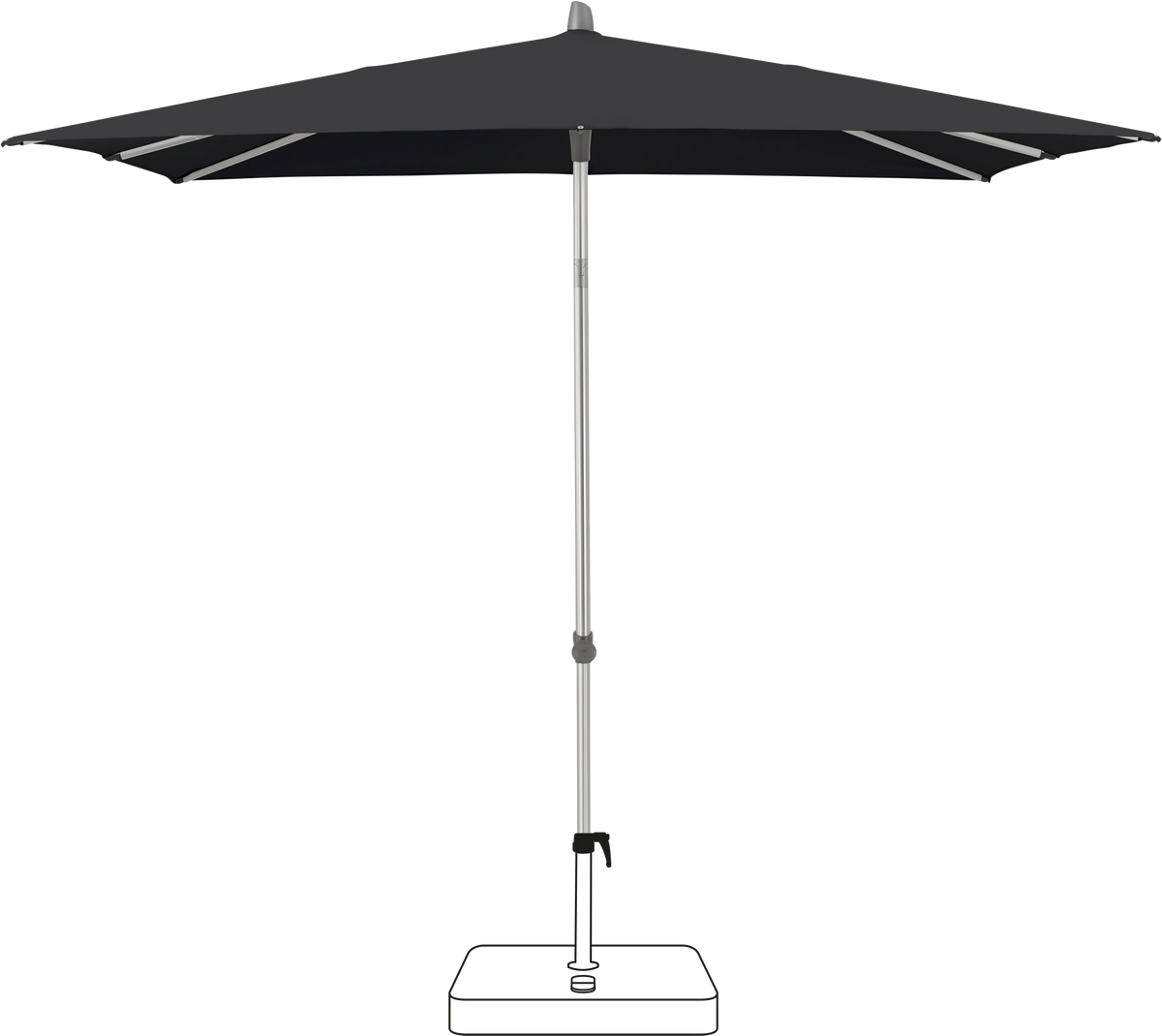 Glatz Parasol ALU-SMART carre Cat.5 615 Black