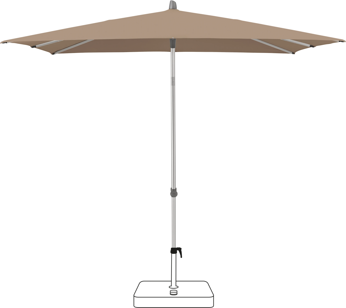 Glatz Parasol ALU-SMART carre Cat.5 650 Camel