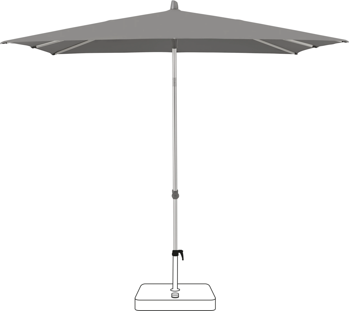 Glatz Parasol ALU-SMART carre Cat.5 684 Urban Shadow