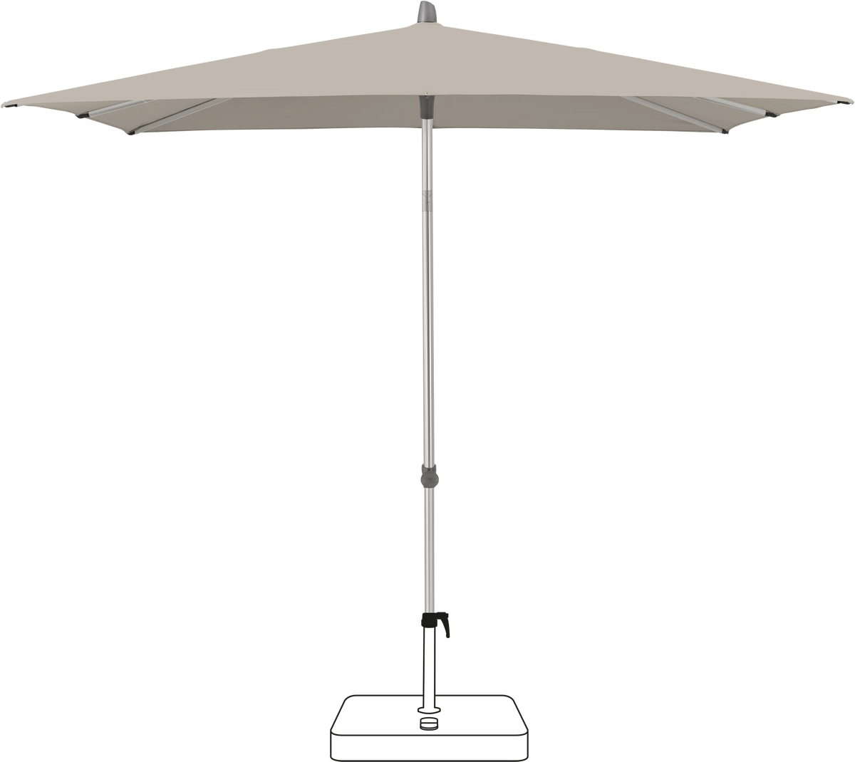 Glatz Parasol ALU-SMART carre Cat.5 686 Urban Clay