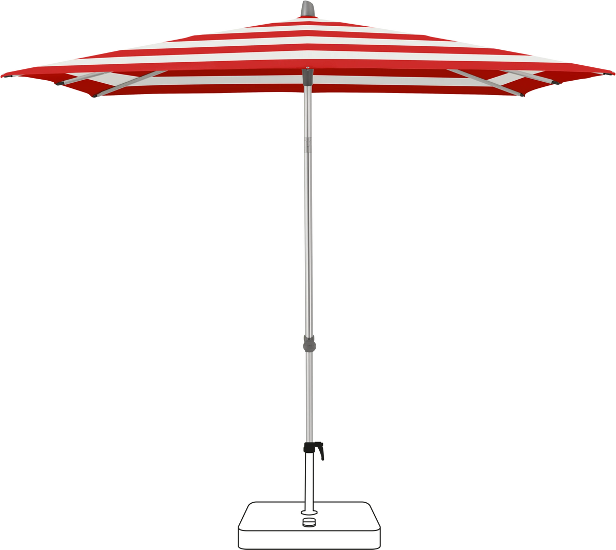 Glatz Parasol ALU-SMART carre Cat.5 800 Red Stripe