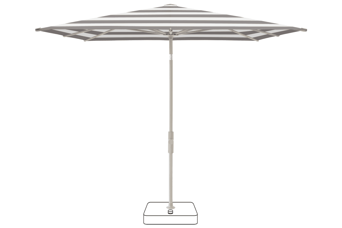 Glatz Parasol VITA Torna carre Cat.5 570 Steel Stripe Gris soie
