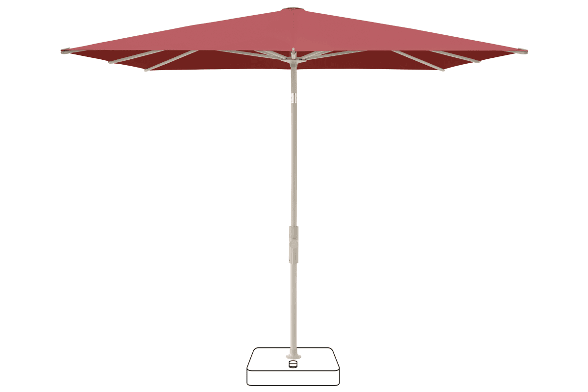 Glatz Parasol VITA Torna carre Cat.5 637 Cherry Gris soie