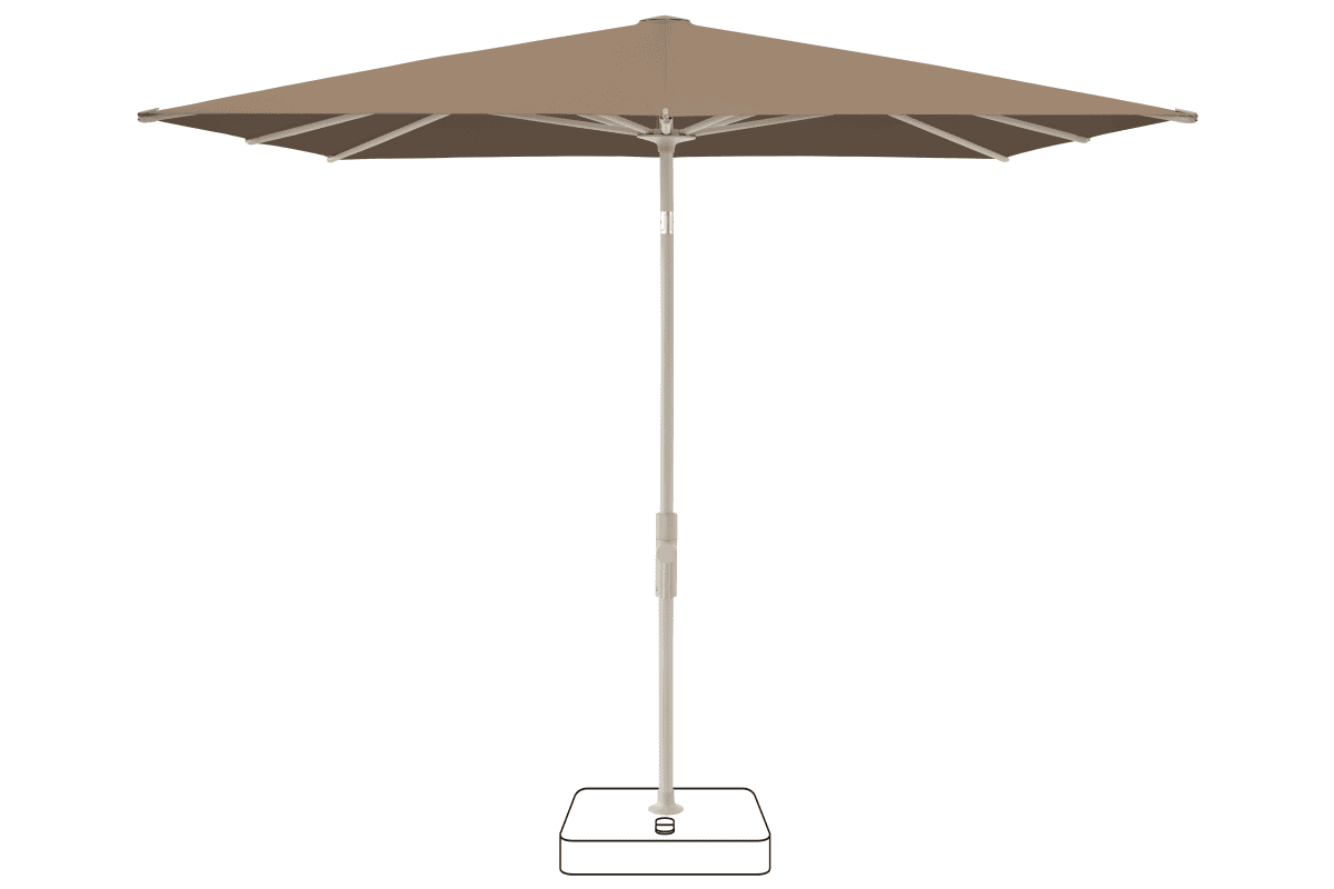 Glatz Parasol VITA Torna carre Cat.5 805 Walnut Gris soie