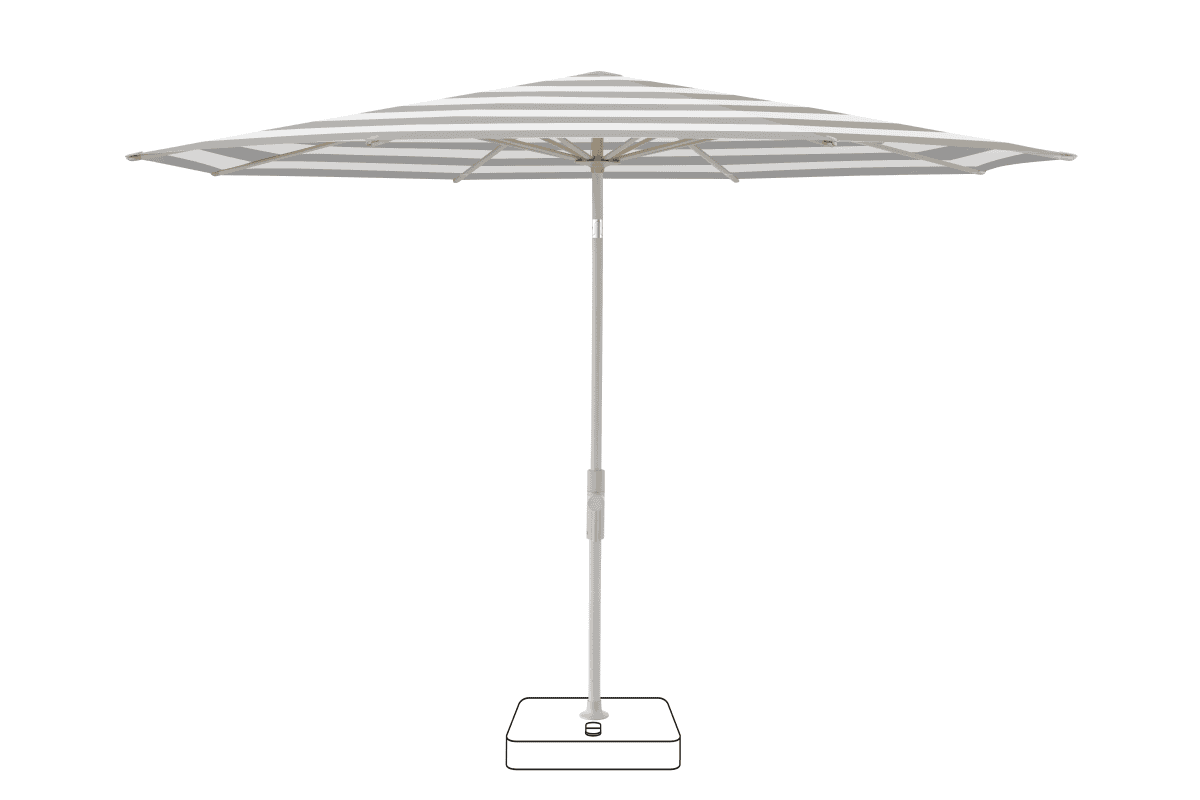 Glatz Parasol VITA Torna rond Cat.5 555 Grey Stripe Gris soie