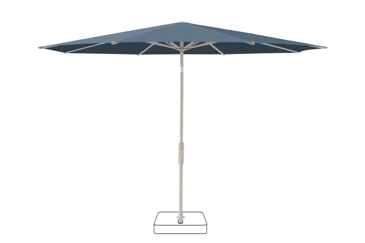 Glatz Parasol VITA Torna rond Cat.5 600 Wave Gris soie