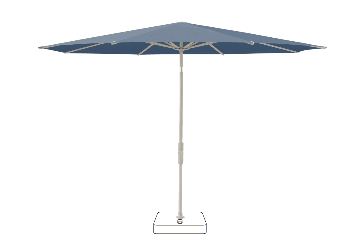 Glatz Parasol VITA Torna rond Cat.5 601 Waterfall Gris soie