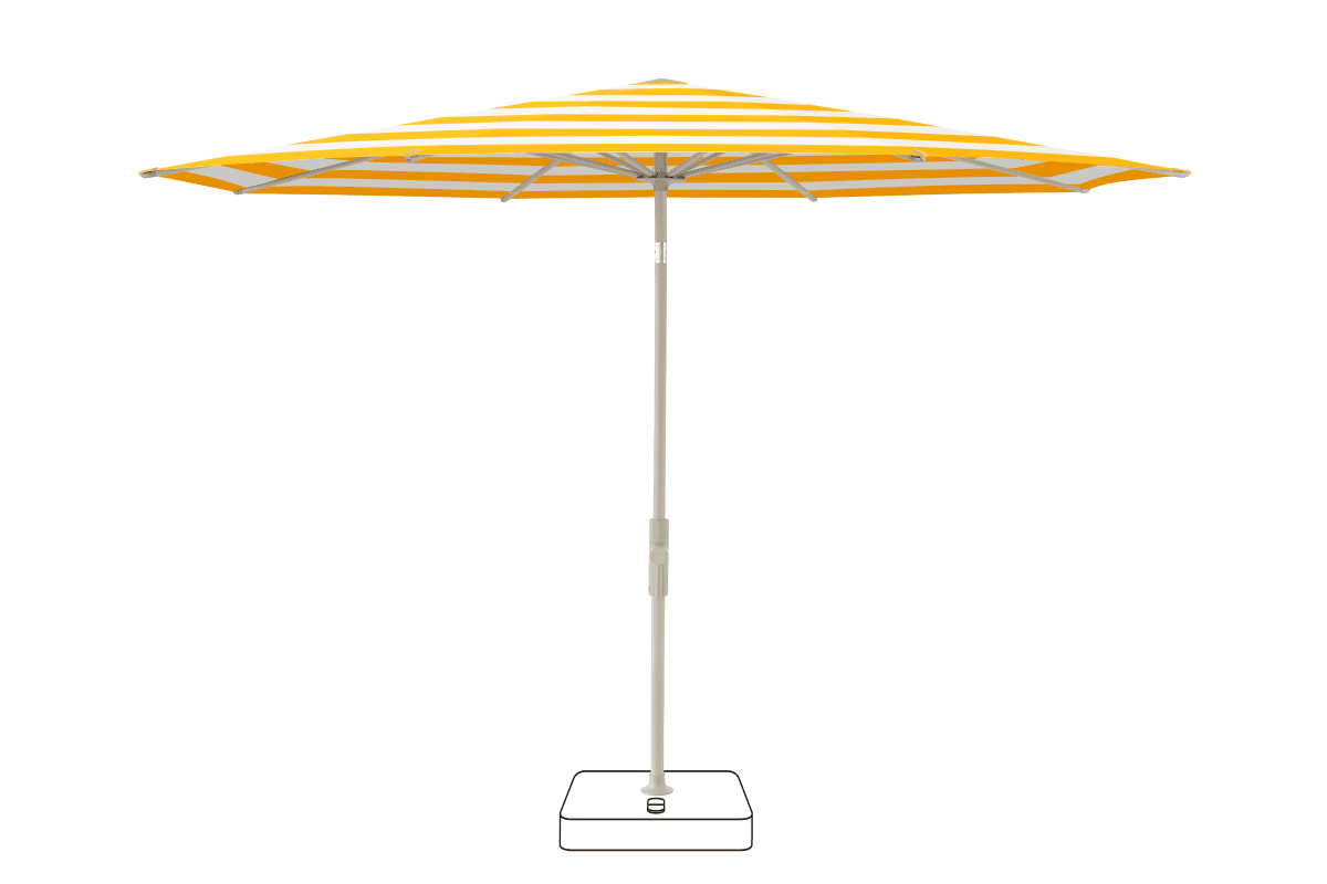Glatz Parasol VITA Torna rond Cat.5 624 Yellow Stripe Gris soie