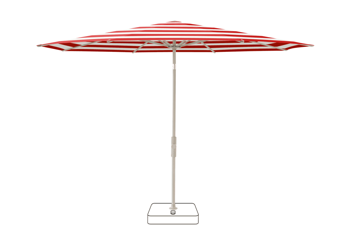 Glatz Parasol VITA Torna rond Cat.5 800 Red Stripe Gris soie