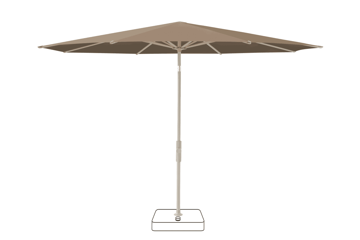 Glatz Parasol VITA Torna rond Cat.5 805 Walnut Gris soie