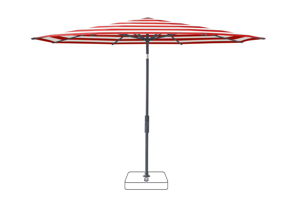 Glatz Parasol VITA Torna rond Cat.5 800 Red Stripe Anthracite