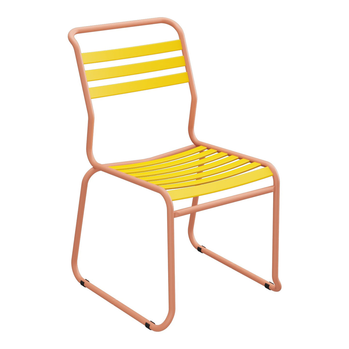 Schaffner Säntis Chaise luge à lattes – Jaune 11 / Terracotta 84