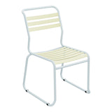 Schaffner Säntis Chaise luge à lattes – Jaune Buis 18 / Bleu Pastel 51