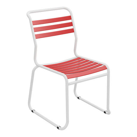 Schaffner Säntis Chaise luge à lattes – Rouge 30 / Blanc 90