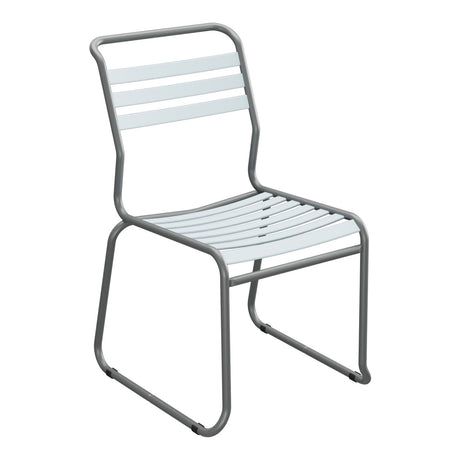 Schaffner Säntis Chaise luge à lattes – Bleu Pastel 51 / Graphite 73