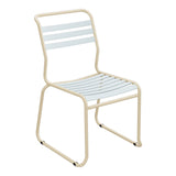 Schaffner Säntis Chaise luge à lattes – Bleu Pastel 51 / Marron Pastel 83