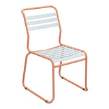 Schaffner Säntis Chaise luge à lattes – Bleu Pastel 51 / Terracotta 84