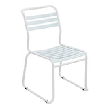 Schaffner Säntis Chaise luge à lattes – Bleu Pastel 51 / Blanc 90