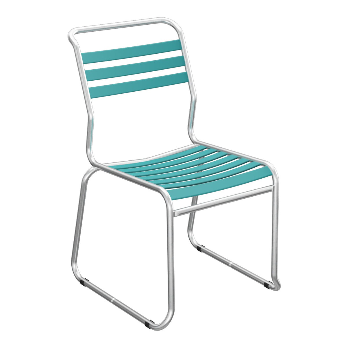 Schaffner Säntis Chaise luge à lattes – Bleu Kali 56 / Galvanisé à chaud 02