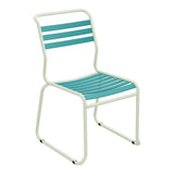 Schaffner Säntis Chaise luge à lattes – Bleu Kali 56 / Vert Pastel 64