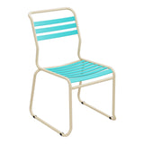 Schaffner Säntis Chaise luge à lattes – Turquoise 58 / Marron Pastel 83