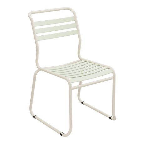Schaffner Säntis Chaise luge à lattes – Vert Pastel 64 / Sable Pastel 15