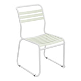 Schaffner Säntis Chaise luge à lattes – Vert Pastel 64 / Blanc 90