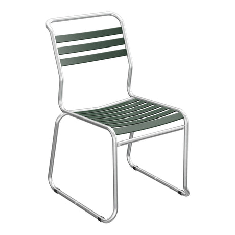 Schaffner Säntis Chaise luge à lattes – Vert Sapin 66 / Galvanisé à chaud 02