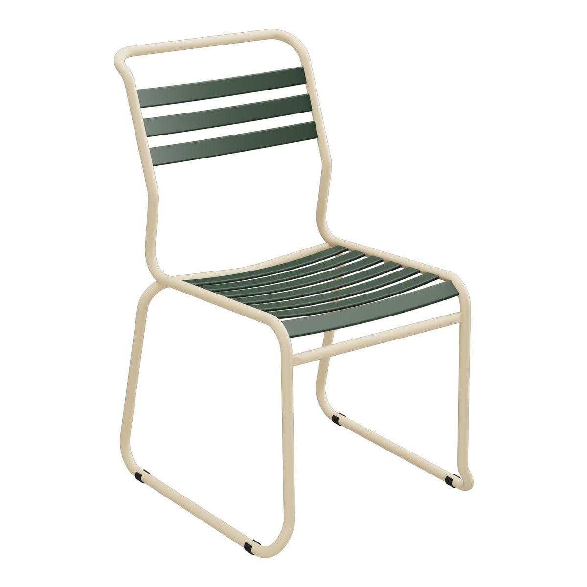 Schaffner Säntis Chaise luge à lattes – Vert Sapin 66 / Marron Pastel 83