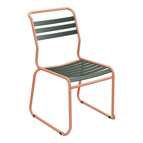 Schaffner Säntis Chaise luge à lattes – Vert Sapin 66 / Terracotta 84
