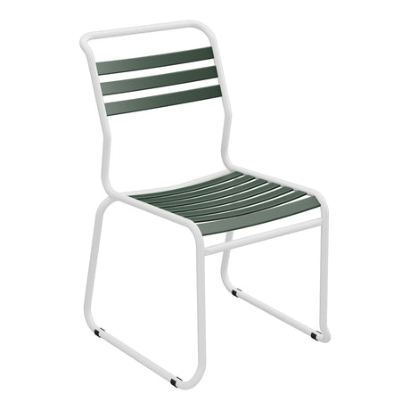Schaffner Säntis Chaise luge à lattes – Vert Sapin 66 / Blanc 90