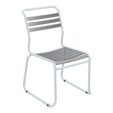 Schaffner Säntis Chaise luge à lattes – Graphite 73 / Bleu Pastel 51